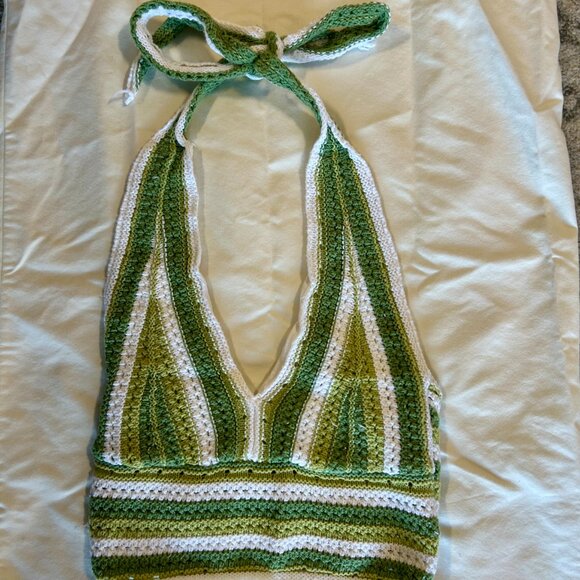 Hollister Crochet Halter Top Size Small Boho Retro - Picture 8 of 10